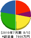 坂崎建設 貸借対照表 2010年7月期