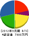 関西交安工業 貸借対照表 2012年9月期