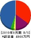 小野建設 貸借対照表 2010年8月期