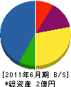 温井自動車工業 貸借対照表 2011年6月期