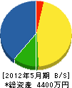 岡山建設 貸借対照表 2012年5月期