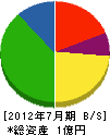渡辺電業舎 貸借対照表 2012年7月期