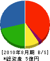 ユニオン産業 貸借対照表 2010年8月期