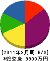 祥電舍 貸借対照表 2011年8月期