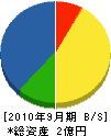 九州グラウンド 貸借対照表 2010年9月期