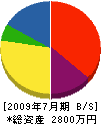 内田電工 貸借対照表 2009年7月期