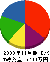 畠中鉄工所 貸借対照表 2009年11月期
