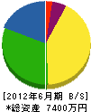 関西看板 貸借対照表 2012年6月期