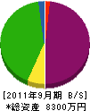 倉田工務店 貸借対照表 2011年9月期