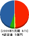 冨山建材 貸借対照表 2009年5月期