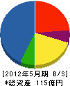 淺川組 貸借対照表 2012年5月期