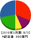渡辺パイプ 貸借対照表 2010年3月期