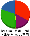 渡辺兄弟工業 貸借対照表 2010年9月期