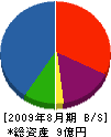 花田工務店 貸借対照表 2009年8月期
