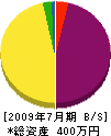 仁井田電気商会 貸借対照表 2009年7月期