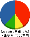 山田設備 貸借対照表 2012年9月期