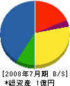 ヤナギタ工務店 貸借対照表 2008年7月期