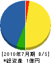 橋本土木工業 貸借対照表 2010年7月期