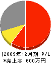 佐々木電気設備店 損益計算書 2009年12月期