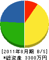 沢左官工業所 貸借対照表 2011年8月期