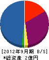 東陽製作 貸借対照表 2012年9月期