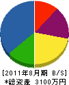 日田電気森山商会 貸借対照表 2011年8月期
