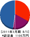 たきでん 貸借対照表 2011年3月期