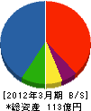 日本サーモエナー 貸借対照表 2012年3月期