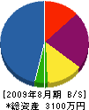 亜美ライン工業 貸借対照表 2009年8月期