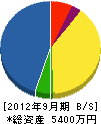 藤本電機 貸借対照表 2012年9月期