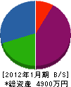 駒山鐵工所 貸借対照表 2012年1月期