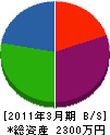 八幡浜電工 貸借対照表 2011年3月期