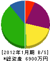 三晃土木 貸借対照表 2012年1月期