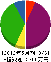 田部興業 貸借対照表 2012年5月期