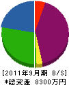 鐘長商事 貸借対照表 2011年9月期
