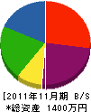 長谷川塗装店 貸借対照表 2011年11月期