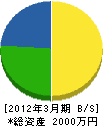 相川建設 貸借対照表 2012年3月期