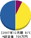 桐原塗装店 貸借対照表 2007年12月期