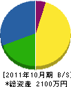 塗装長瀬組 貸借対照表 2011年10月期
