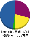 隠岐電工 貸借対照表 2011年9月期