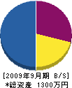眞部土建 貸借対照表 2009年9月期