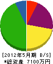 武蔵 貸借対照表 2012年5月期