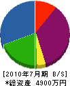 田那電気工業所 貸借対照表 2010年7月期