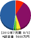 菅沢建設 貸借対照表 2012年7月期