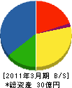 積水化学北海道 貸借対照表 2011年3月期