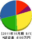 新井土木 貸借対照表 2011年10月期