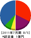 花坂ハウス工業 貸借対照表 2011年7月期