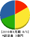 川村建設工業 貸借対照表 2010年8月期
