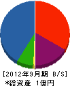 岩崎建設 貸借対照表 2012年9月期