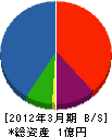 加賀電気商会 貸借対照表 2012年3月期
